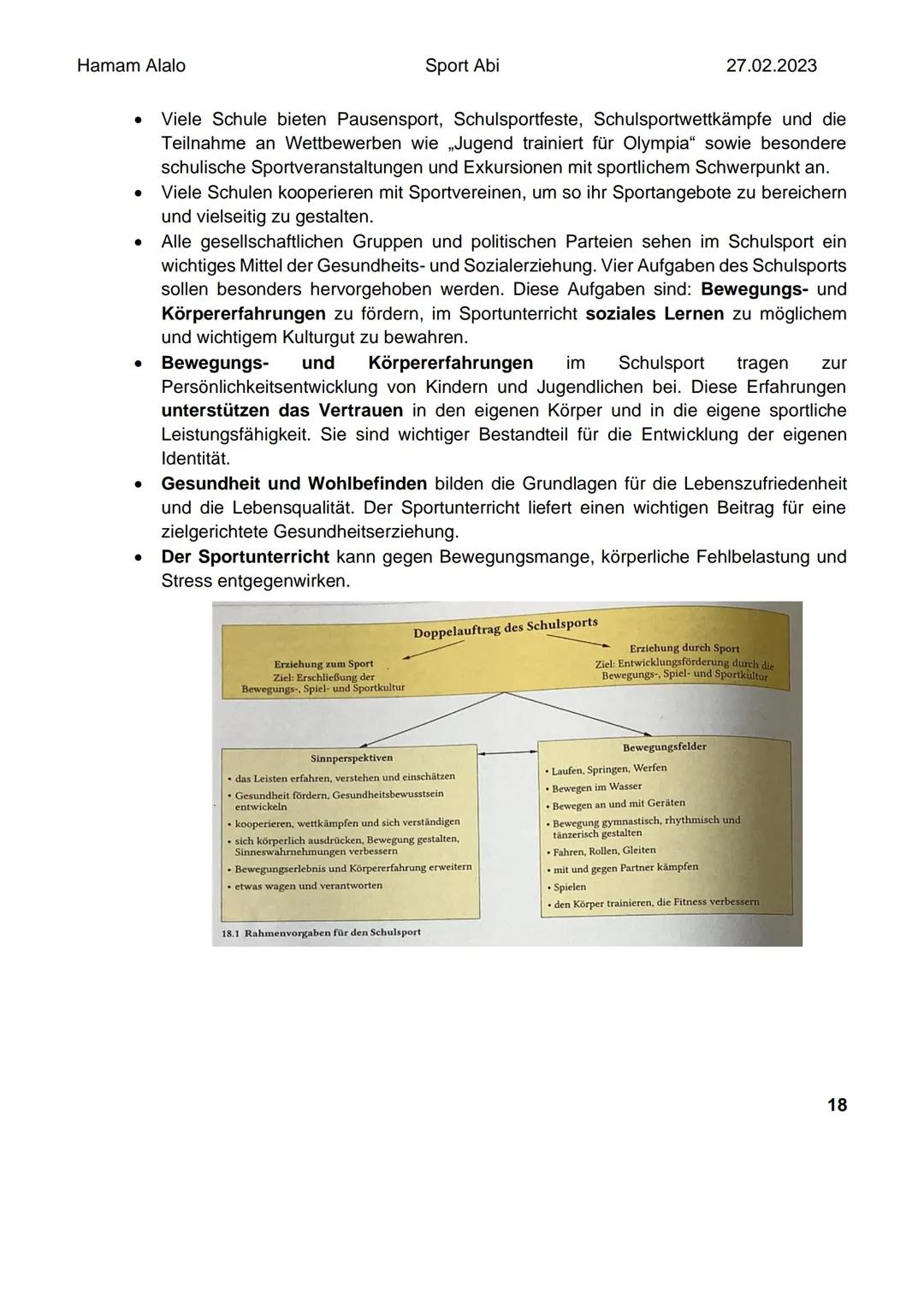 Hamam Alalo
Sport Abi
Bewegungslehre
27.02.2023
Warum Bewegungsanalyse?
Das Ziel der Analyse sportlicher Bewegungen besteht darin, ein Beweg