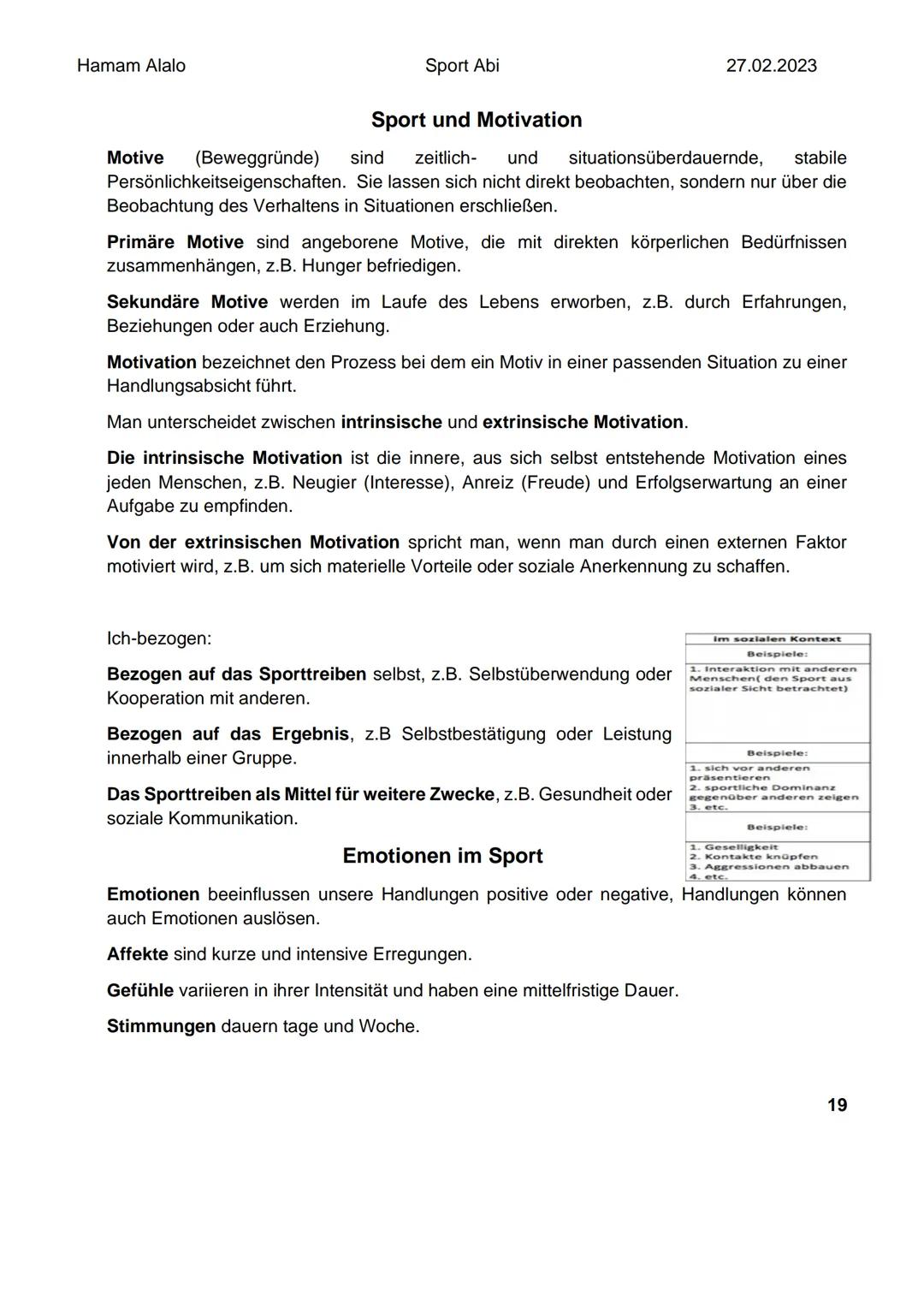 Hamam Alalo
Sport Abi
Bewegungslehre
27.02.2023
Warum Bewegungsanalyse?
Das Ziel der Analyse sportlicher Bewegungen besteht darin, ein Beweg