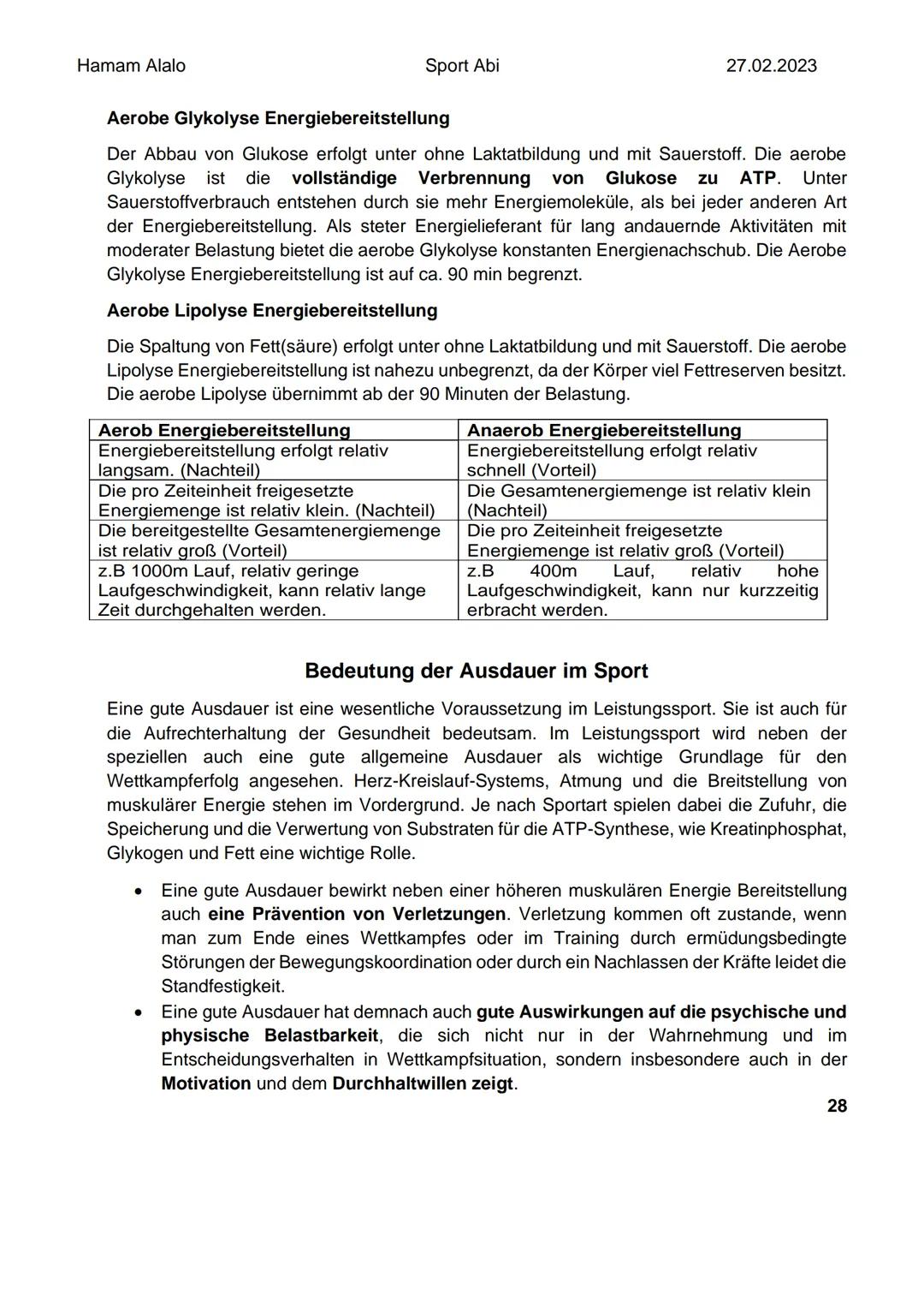 Hamam Alalo
Sport Abi
Bewegungslehre
27.02.2023
Warum Bewegungsanalyse?
Das Ziel der Analyse sportlicher Bewegungen besteht darin, ein Beweg