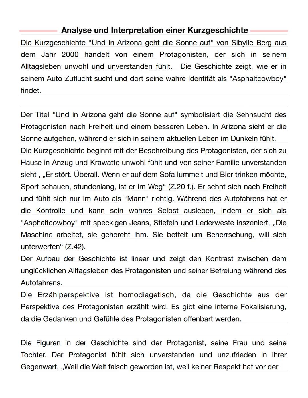 Sibylle Berg¹: Und in Arizona geht die Sonne auf (2000)
AB 23
Der Asphaltcowboy mit Spo-
ren an den Stiefeln: Nur im
Auto ist der Mann noch 