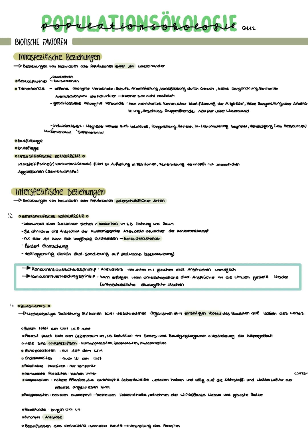 Populationsökologie Populationsentwicklung