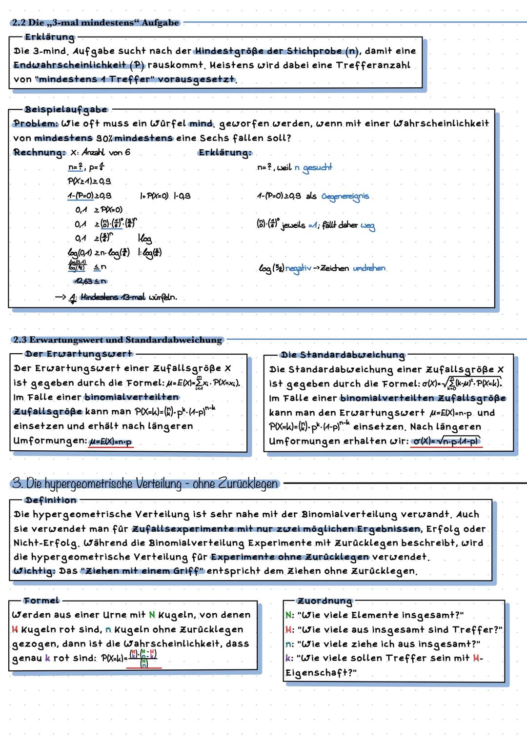 1. Kombinatorik
1.1 Ziehen mit Zurücklegen
Zusammenfassung Stochastik
Ende Q1 (Kombinatorik) - Q2-
-mit Reihenfolge:
Gegeben ist eine Urne m