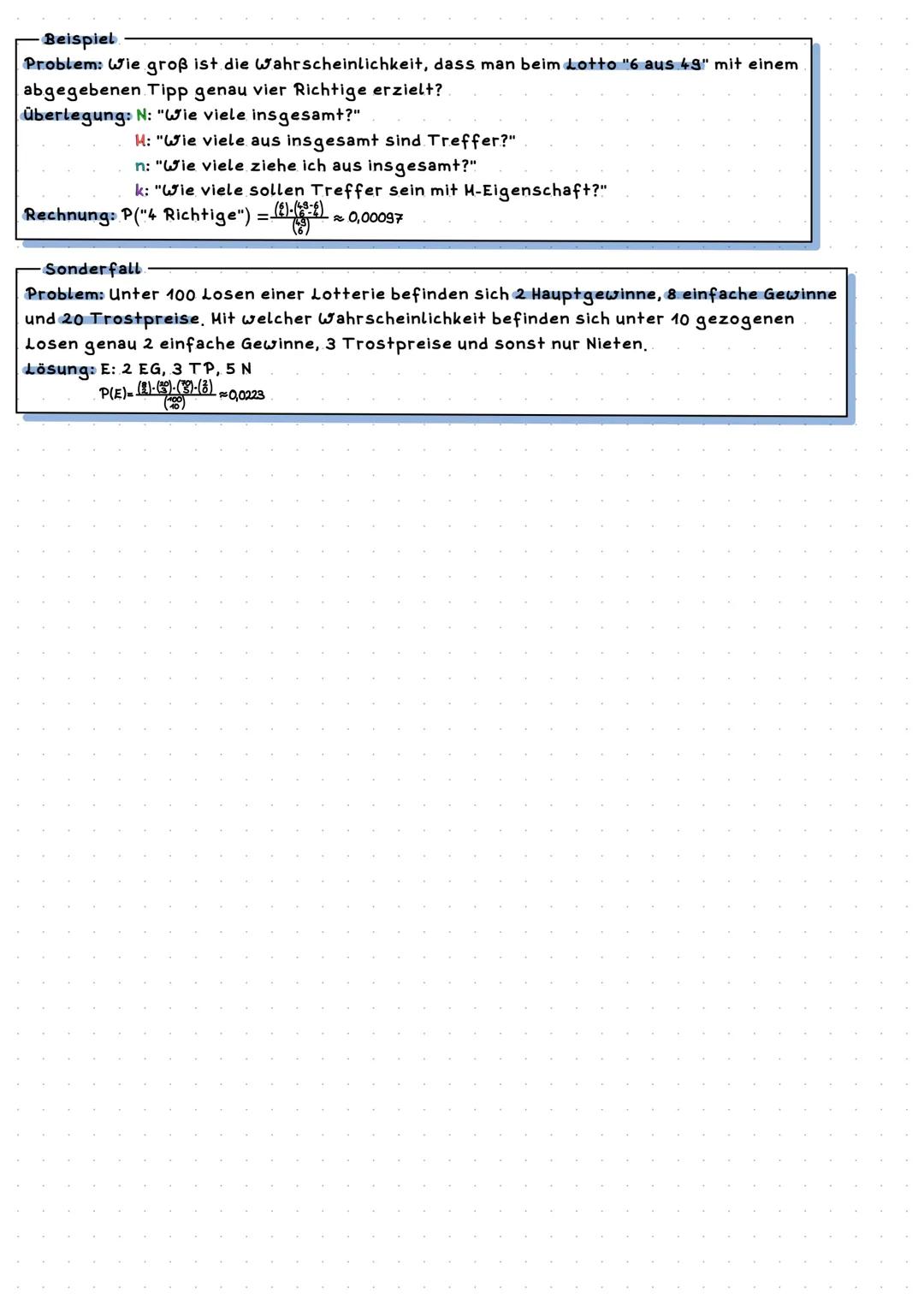 1. Kombinatorik
1.1 Ziehen mit Zurücklegen
Zusammenfassung Stochastik
Ende Q1 (Kombinatorik) - Q2-
-mit Reihenfolge:
Gegeben ist eine Urne m