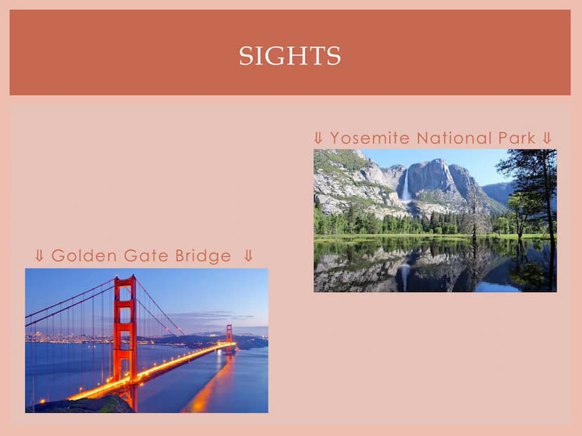 CALIFORNIA
Beatrice's English presentation Basic information
California on a map
The California flag
• Sights
●
●
TABLE OF CONTENTS
Hollywoo