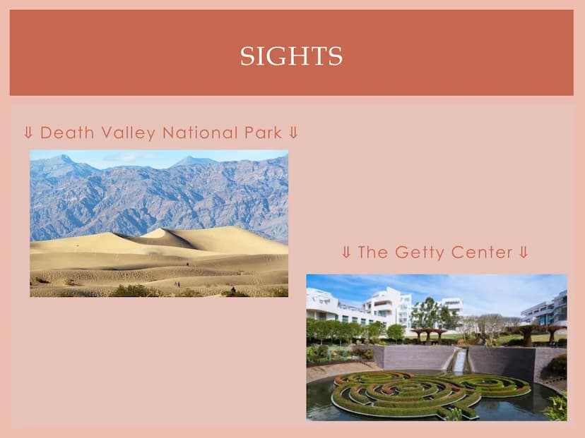 CALIFORNIA
Beatrice's English presentation Basic information
California on a map
The California flag
• Sights
●
●
TABLE OF CONTENTS
Hollywoo