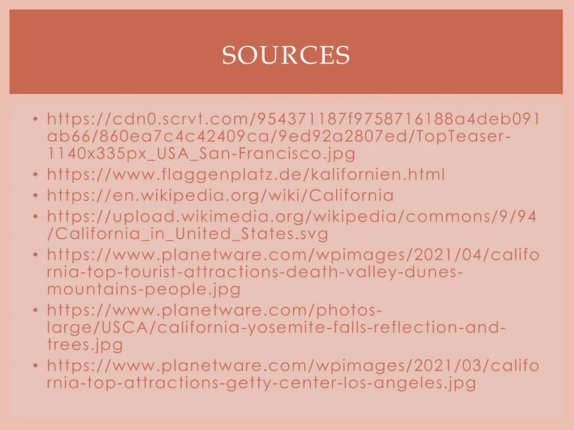 CALIFORNIA
Beatrice's English presentation Basic information
California on a map
The California flag
• Sights
●
●
TABLE OF CONTENTS
Hollywoo