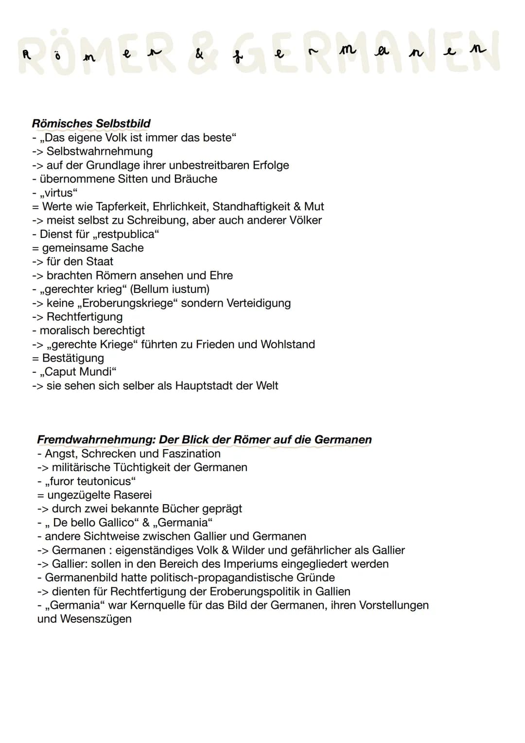RÖMER & FERMA a ex
Römisches Selbstbild
- ,,Das eigene Volk ist immer das beste"
-> Selbstwahrnehmung
-> auf der Grundlage ihrer unbestreitb
