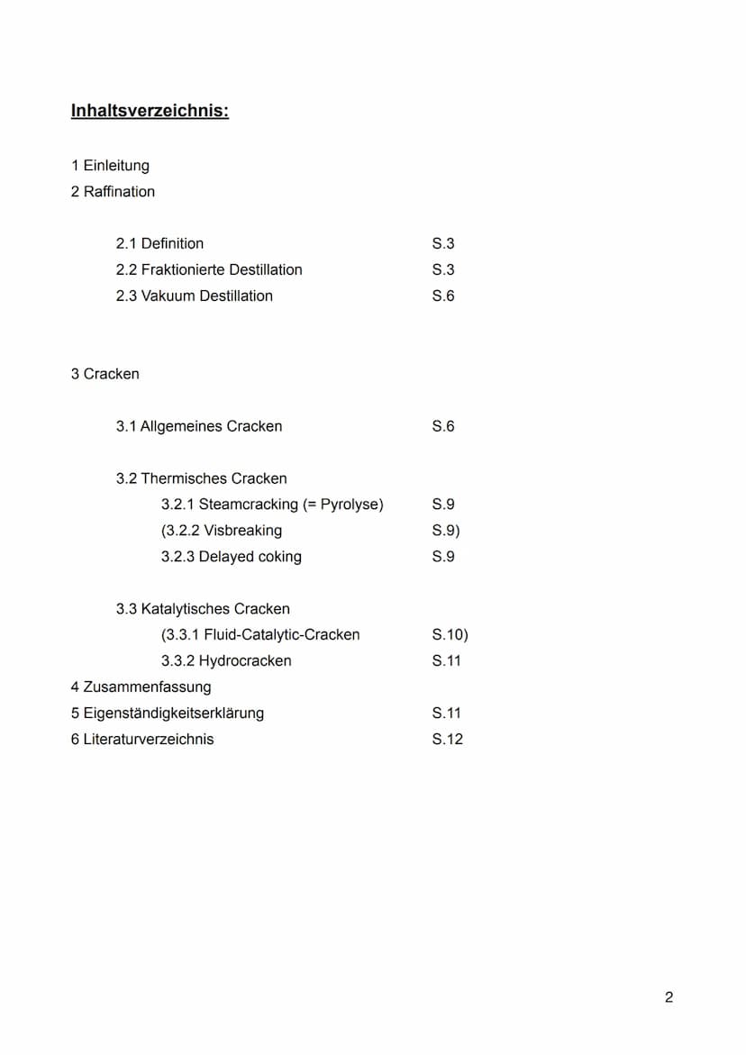 Raffination und Cracken von
Erdöl
Röhren-
ofen
Rohol
Atmosphärische
Destillation
Dampf
TT
Dampf
Glockenböden
400 °C
TT
Fraktionen, Siedebere