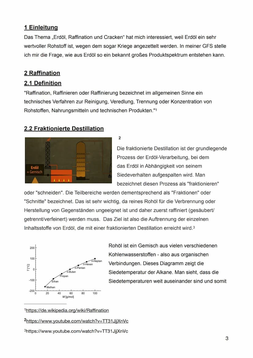 Raffination und Cracken von
Erdöl
Röhren-
ofen
Rohol
Atmosphärische
Destillation
Dampf
TT
Dampf
Glockenböden
400 °C
TT
Fraktionen, Siedebere