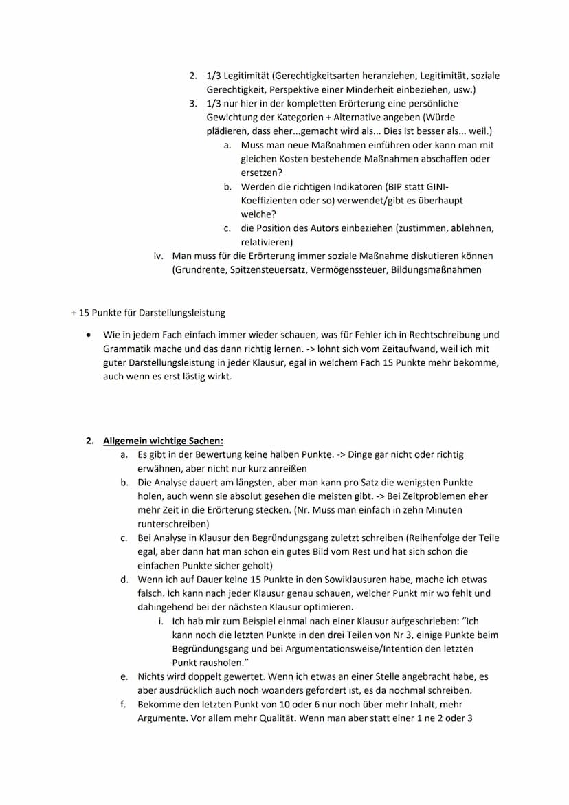 1. Aufgaben:
a. Erörterung: (16P, im Abi 24)
i. Geht auch mit Kritik!!!
ii.
Immer vorher lernen und dann in Klausur in unter 10 Minuten
runt