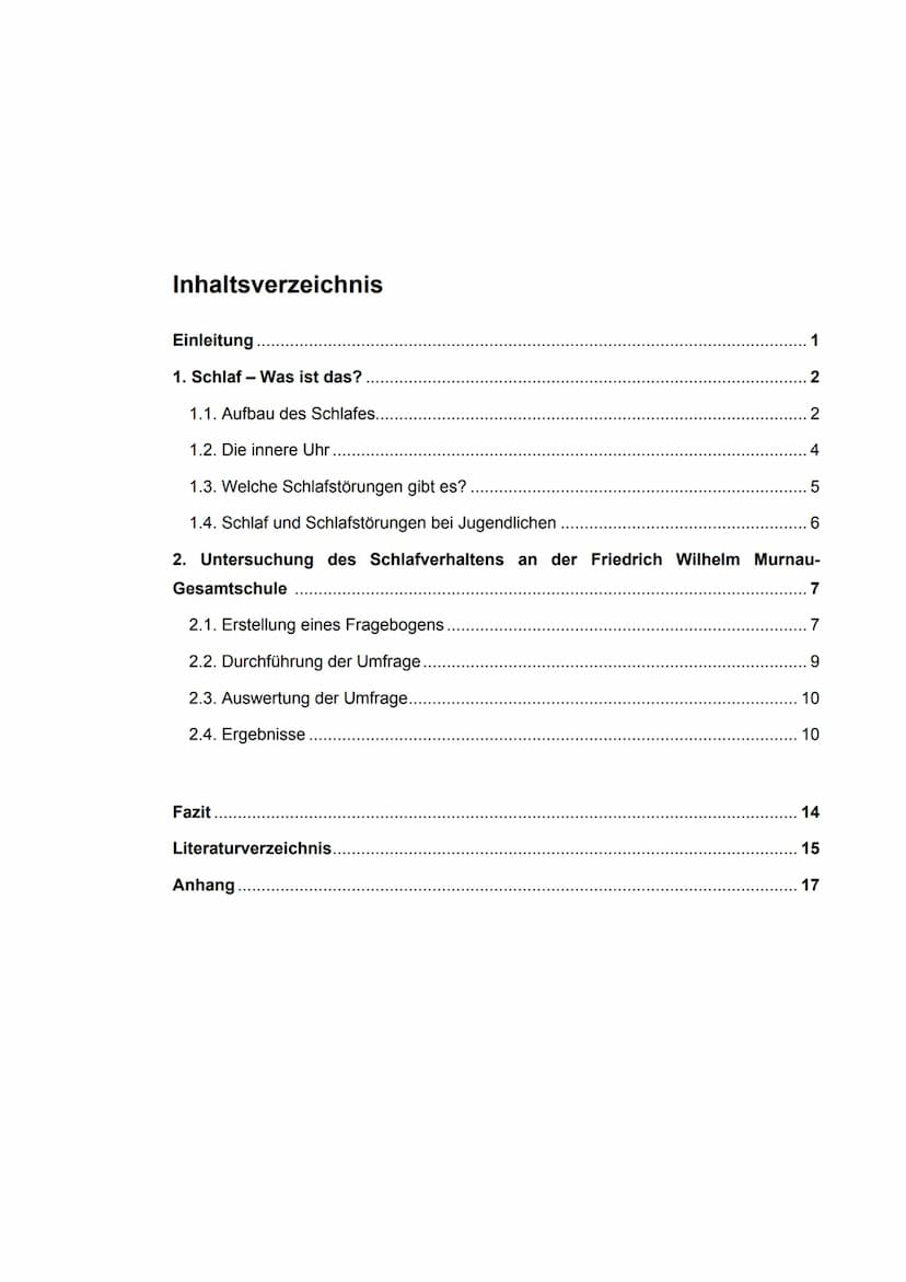 Beurteilung der Facharbeit Biologie zum Thema
Schlafstörungen - eine Untersuchung bei Jugendlichen an der
Note:
-Gesamtschule
Bei der Bewert