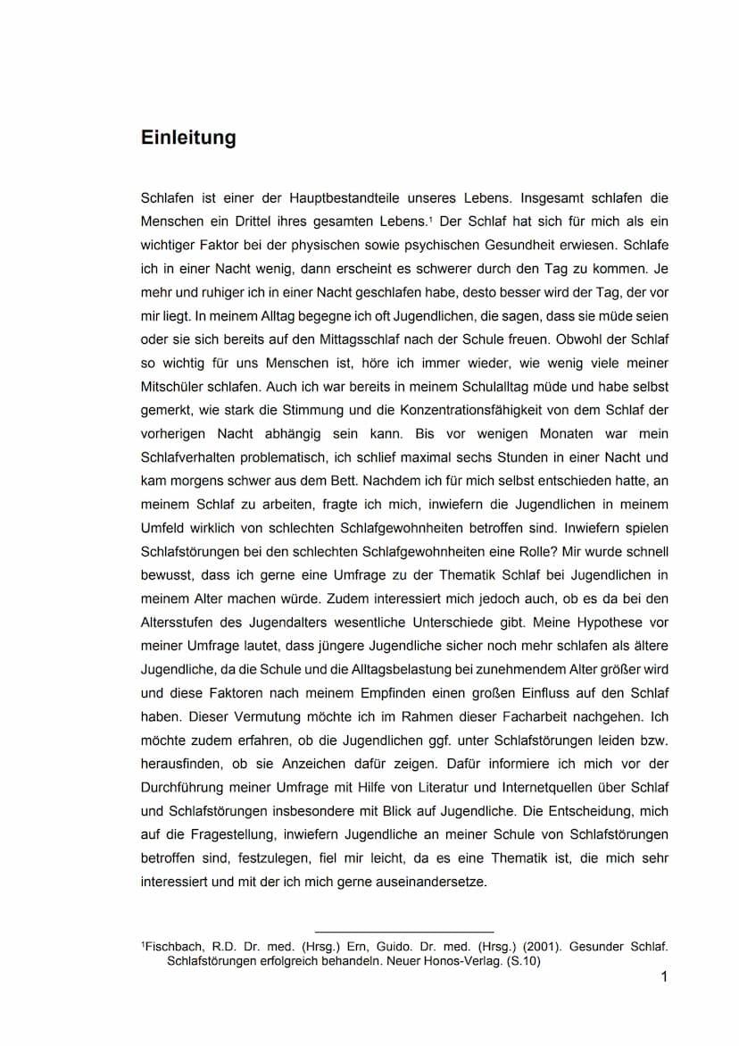 Beurteilung der Facharbeit Biologie zum Thema
Schlafstörungen - eine Untersuchung bei Jugendlichen an der
Note:
-Gesamtschule
Bei der Bewert