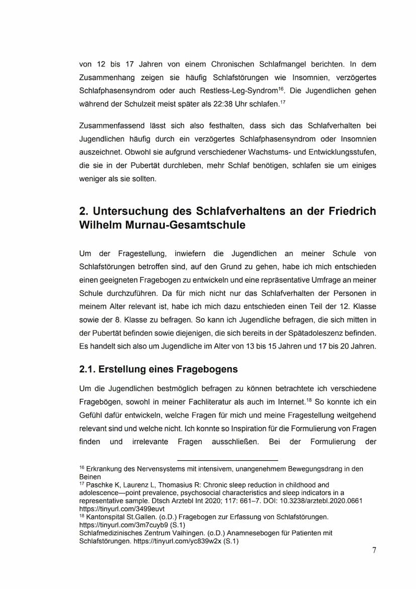 Beurteilung der Facharbeit Biologie zum Thema
Schlafstörungen - eine Untersuchung bei Jugendlichen an der
Note:
-Gesamtschule
Bei der Bewert