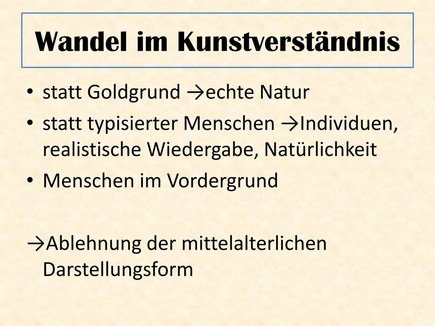 Renaissance Renaissance
Begriffserklärung
Wiedergeburt der Antike
Renaissance ist ein französisches Wort. Es
bedeutet "Wiedergeburt". Die Re