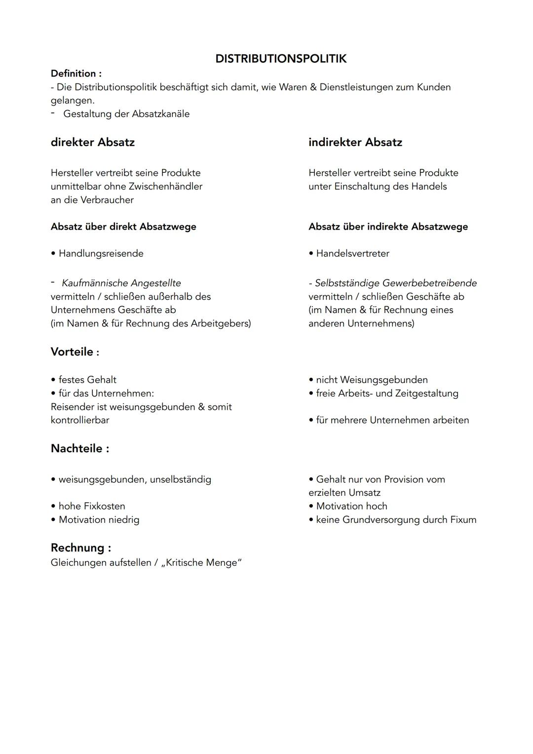 # DISTRIBUTIONSPOLITIK

Definition:
- Die Distributionspolitik beschäftigt sich damit, wie Waren & Dienstleistungen zum Kunden
gelangen.
- G