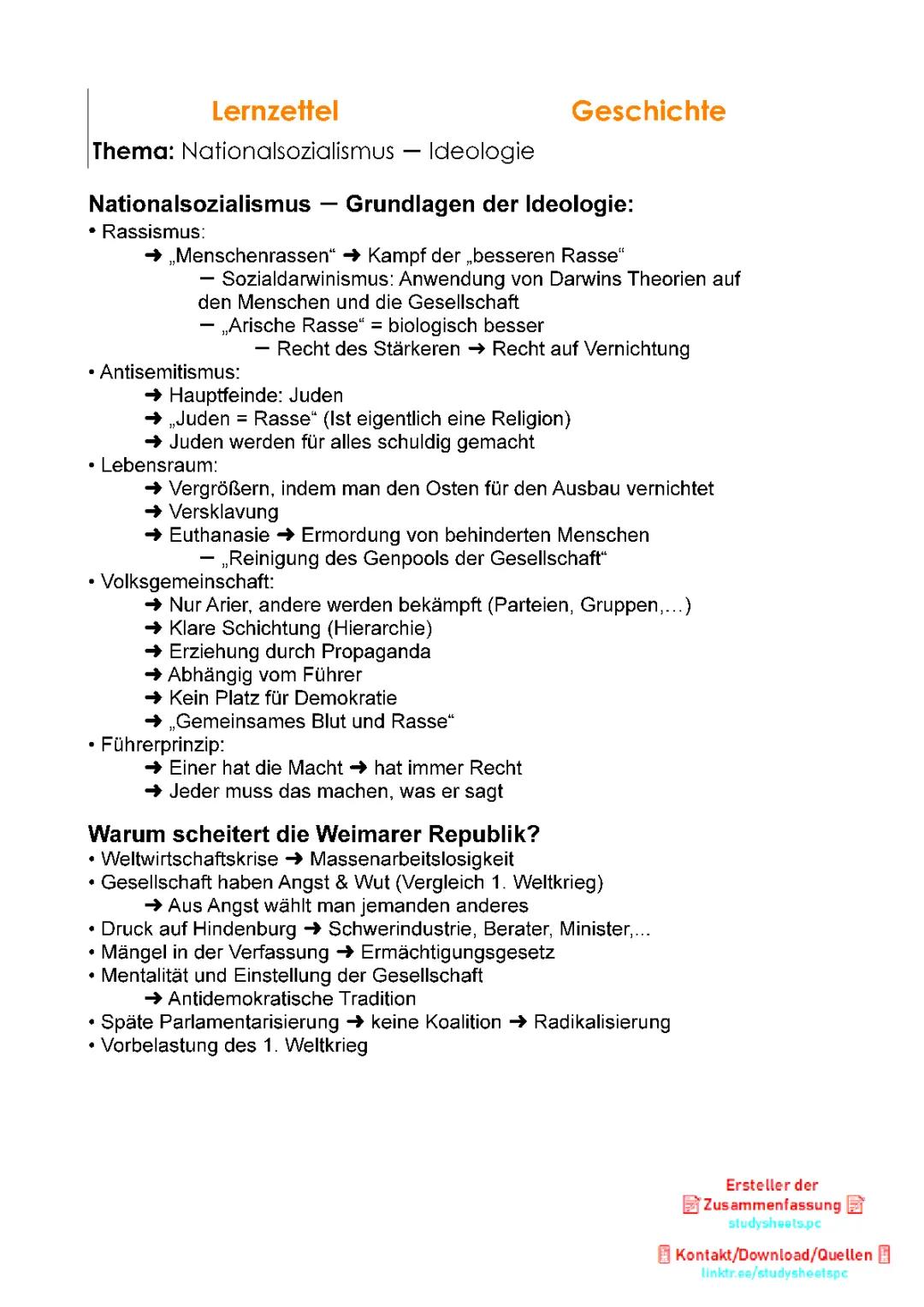 Nationalsozialismus ⚊ Ideologie »📙«