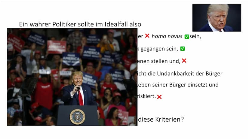 Das wahre Wesen eines
Politikers
Cicero - De re publica
Moritz Huber (LA LK 1) Übersicht
1. Beweggründe eines wahren Politikers
2. Ciceros E