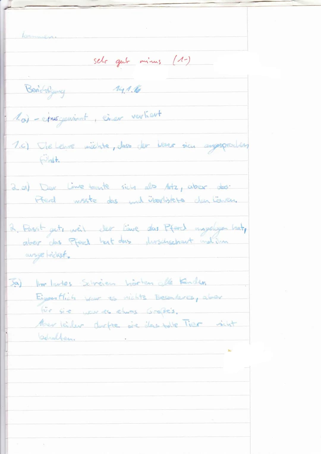 IRIR
17145
IZ
17
3. Deutscharbeit
Kat-Mr Tiere
-Tiere verhalten sich wie Menschen.
- einer Gewinnt einer Verliert.
1.6) Überschrift
Q.
Argun