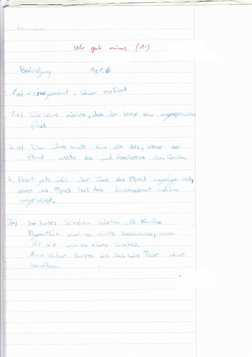 IRIR
17145
IZ
17
3. Deutscharbeit
Kat-Mr Tiere
-Tiere verhalten sich wie Menschen.
- einer Gewinnt einer Verliert.
1.6) Überschrift
Q.
Argun