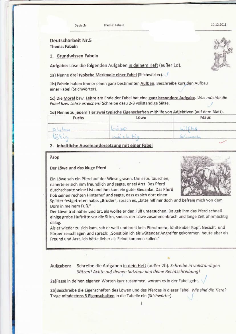 IRIR
17145
IZ
17
3. Deutscharbeit
Kat-Mr Tiere
-Tiere verhalten sich wie Menschen.
- einer Gewinnt einer Verliert.
1.6) Überschrift
Q.
Argun