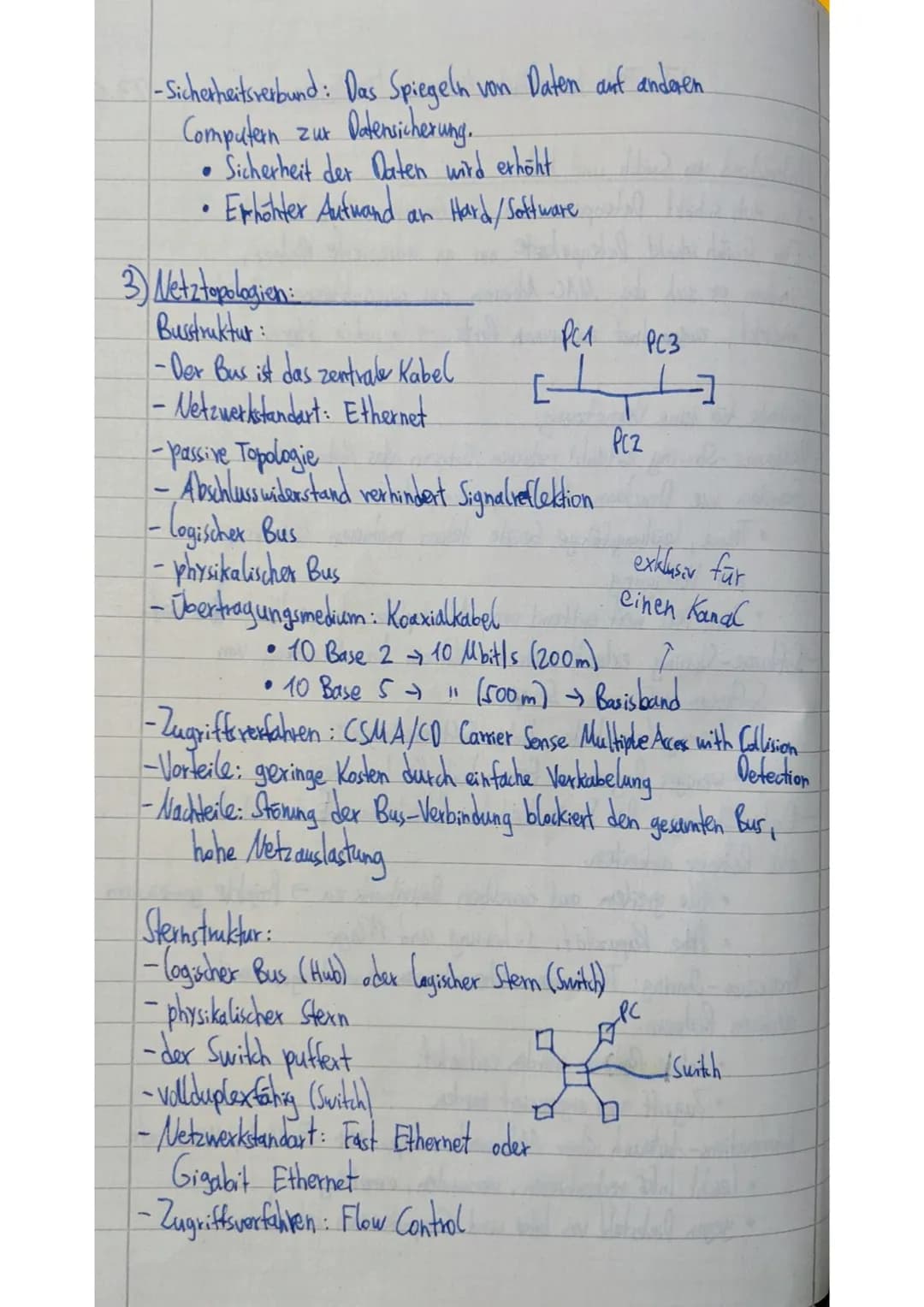 1) Unterschied von Switch und Hub:
- Ein Hub Schickt Datenpakete an alle Geräte → logischer Hub.
- Ein Switch schickt Datenpakete
nur an adr