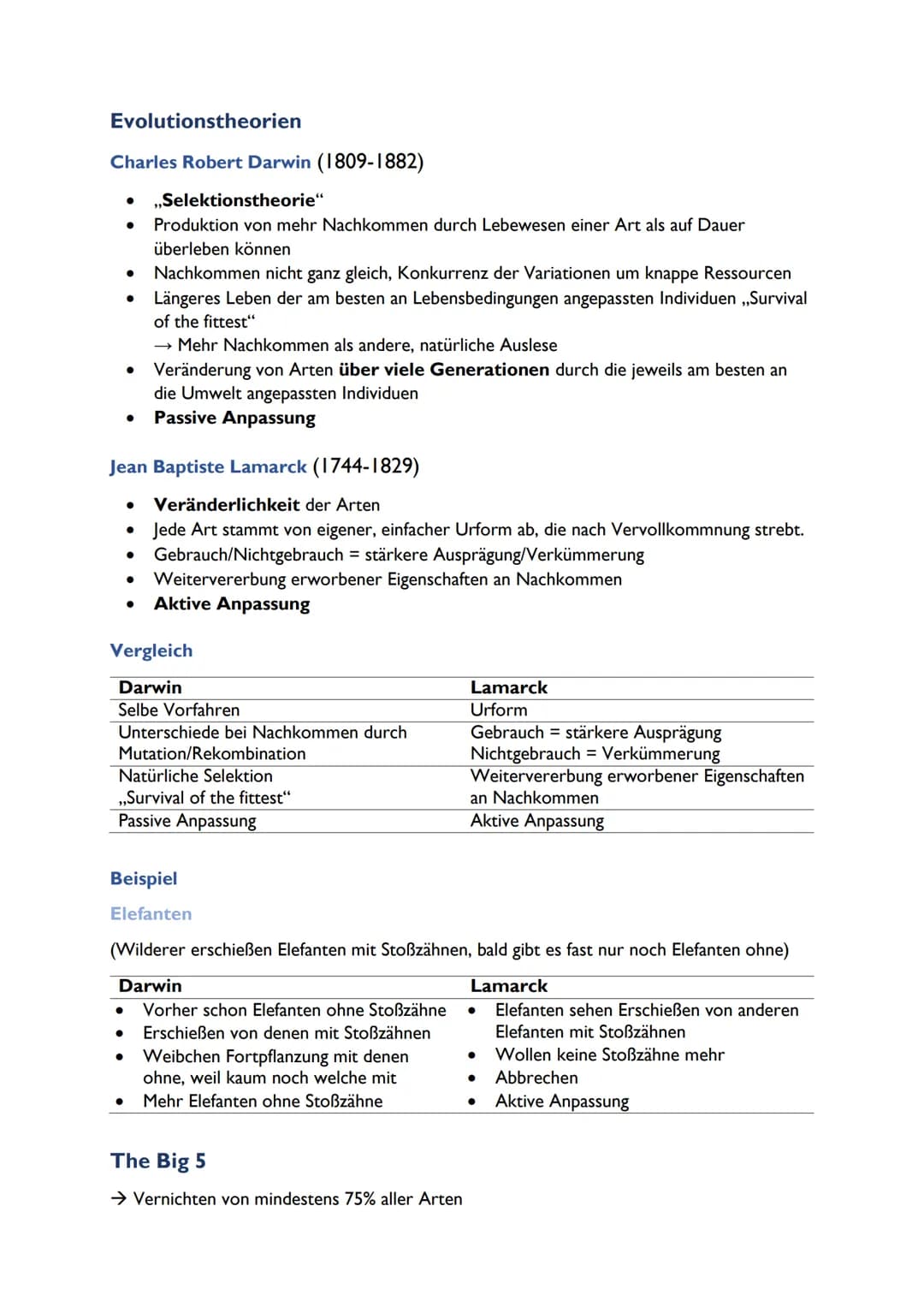 Theorien der Lebensentstehung
• Schöpfungsmythen
→ 80% aller Menschen Glaube an Schöpfung, Mayas, Hopi-Indianer, Christentum,
Hinduismus, Wa