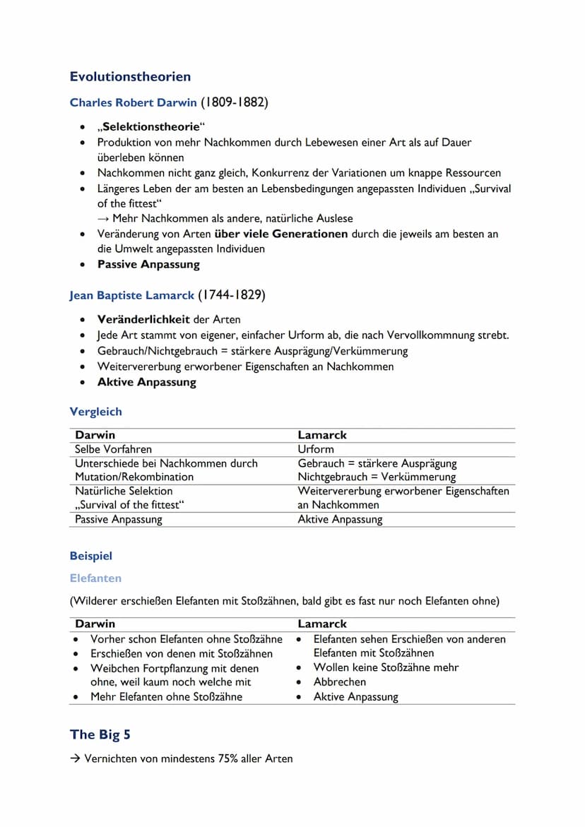 Theorien der Lebensentstehung
• Schöpfungsmythen
→ 80% aller Menschen Glaube an Schöpfung, Mayas, Hopi-Indianer, Christentum,
Hinduismus, Wa