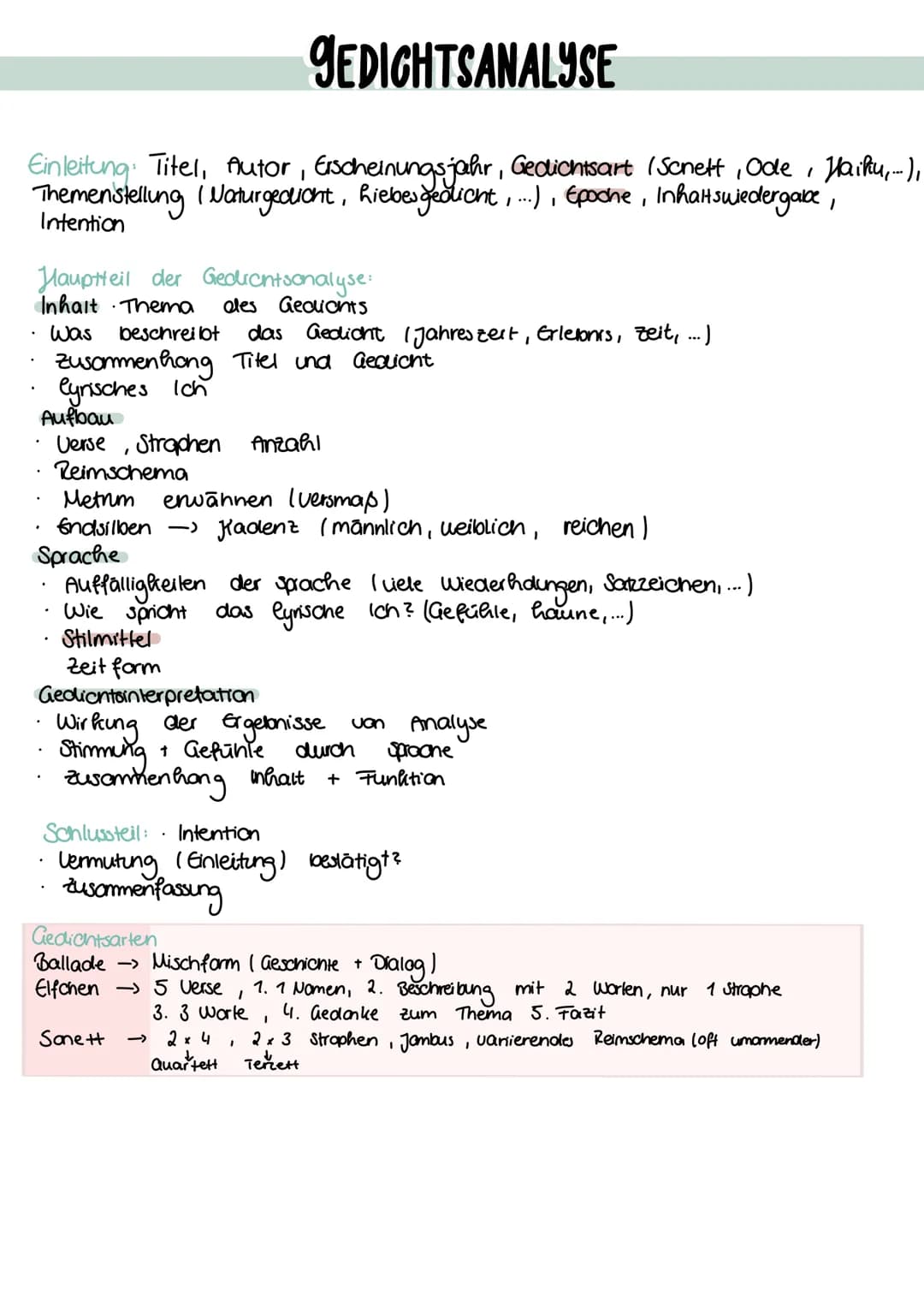 gEDIGHTSANALYSE
Einleitung: Titel, Autor, Erscheinungsjahr, Gedichtsart (Schelf, Ode Haiku,..),
Themenstelling i Naturgedicht, Riebesgedicht