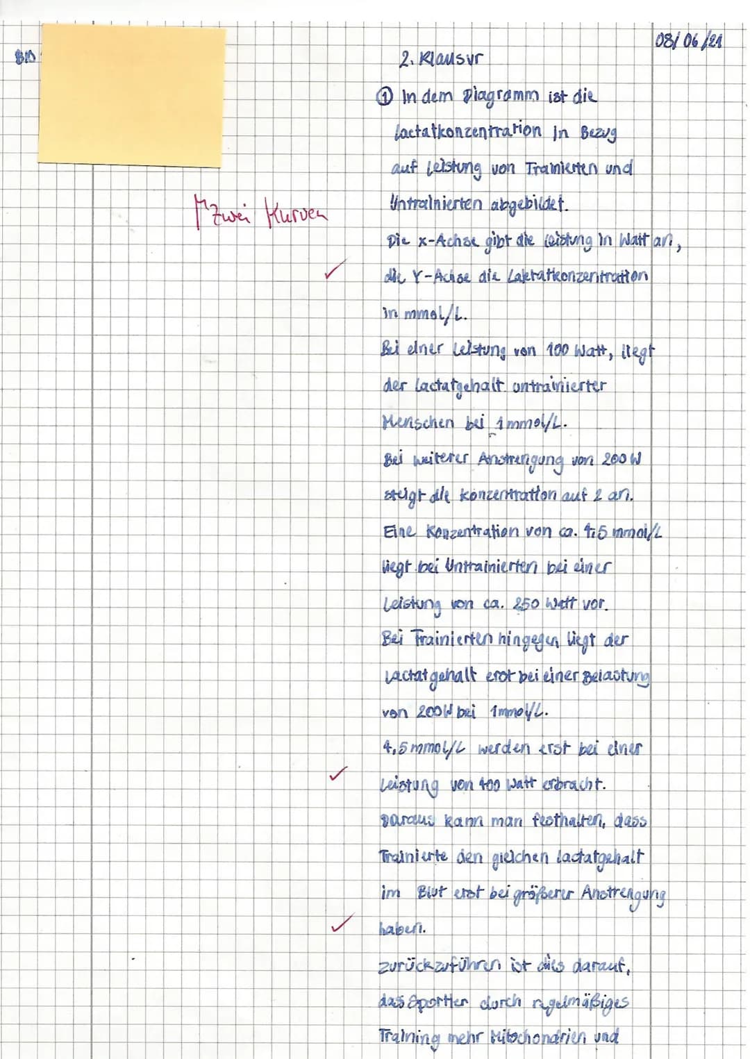 Name:
Laktat
[mmol/
Arbeitsmaterialien zu Aufgabe 1: Anpassungen an körperliche Anstrengungen
Material A: Laktatleistungskurven
5
4
3
2
4.
1
