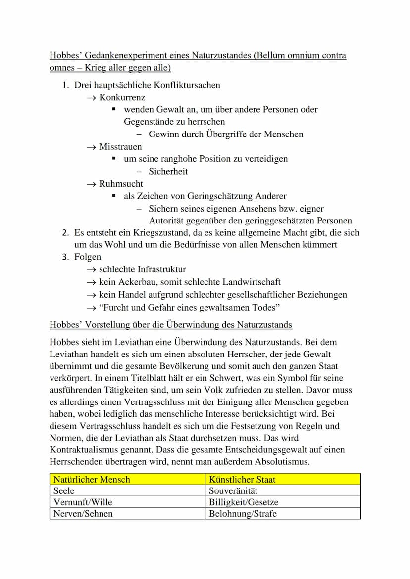 Thomas Hobbes (1588-1679) – Staatsphilosophie
• Ausgangslage: Vorzeit der Aufklärung - Vernunft des Menschen einzige
Quelle der Erkenntnis
→
