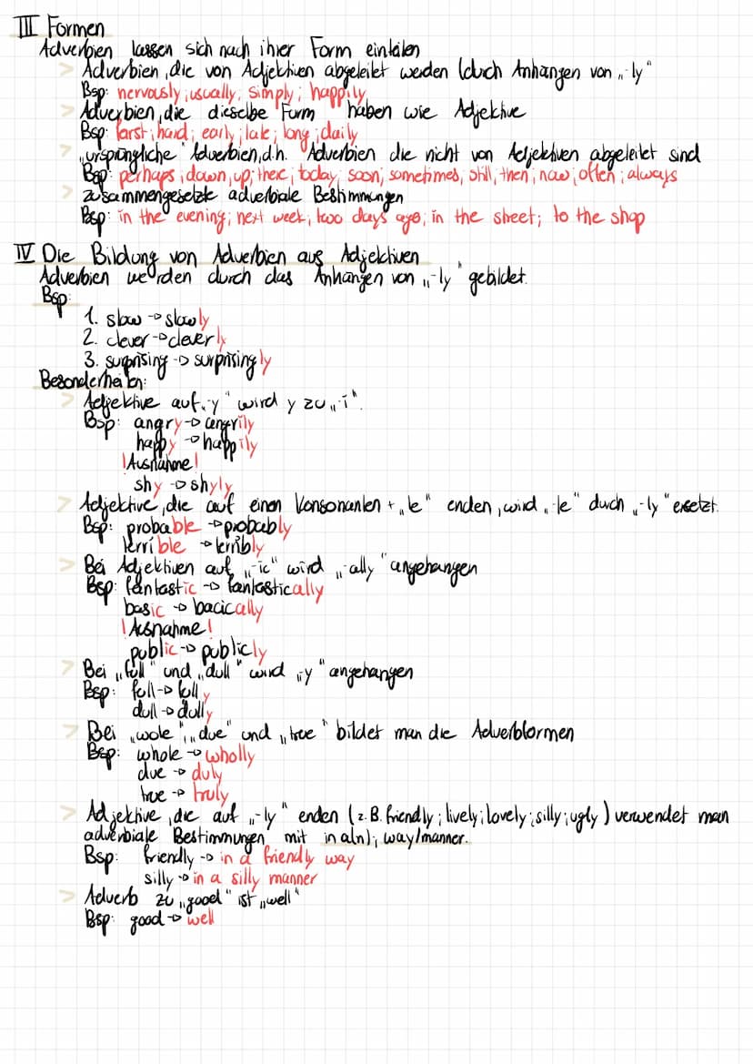 I Unterschied zwischen Adverb und Adjektiv
Adjektiv
EiR Adjektiv gibt an, wie jemand oder etwas ist, d.h. es beschreibt ein Nomen (z. B. dri