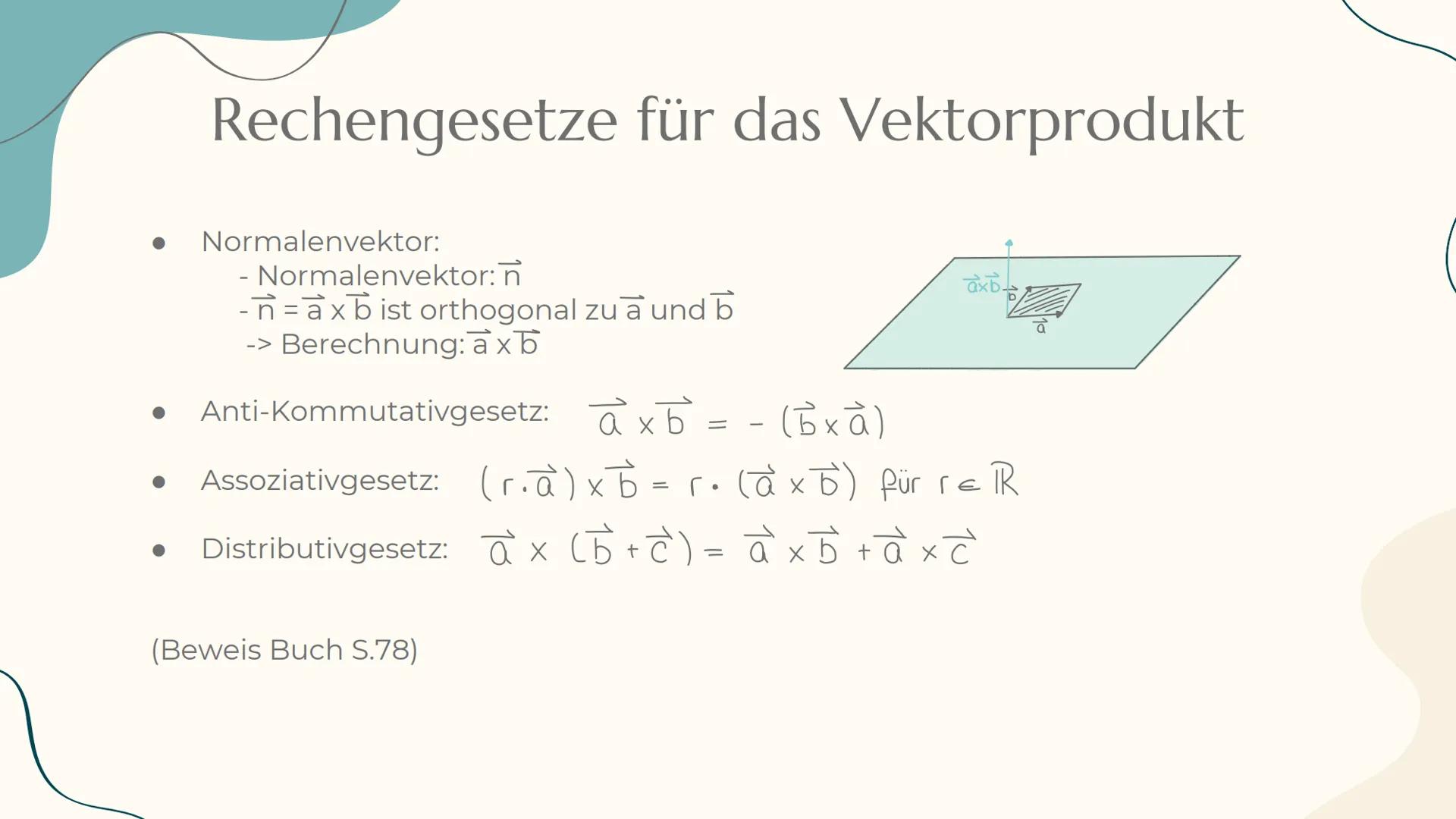 # Vektorprodukt

Ariane MSS 12 M2 Inhaltsverzeichnis

- Definition des Vektorprodukts – Allgemeines
- Rechengesetze für das Vektorprodukt
- 