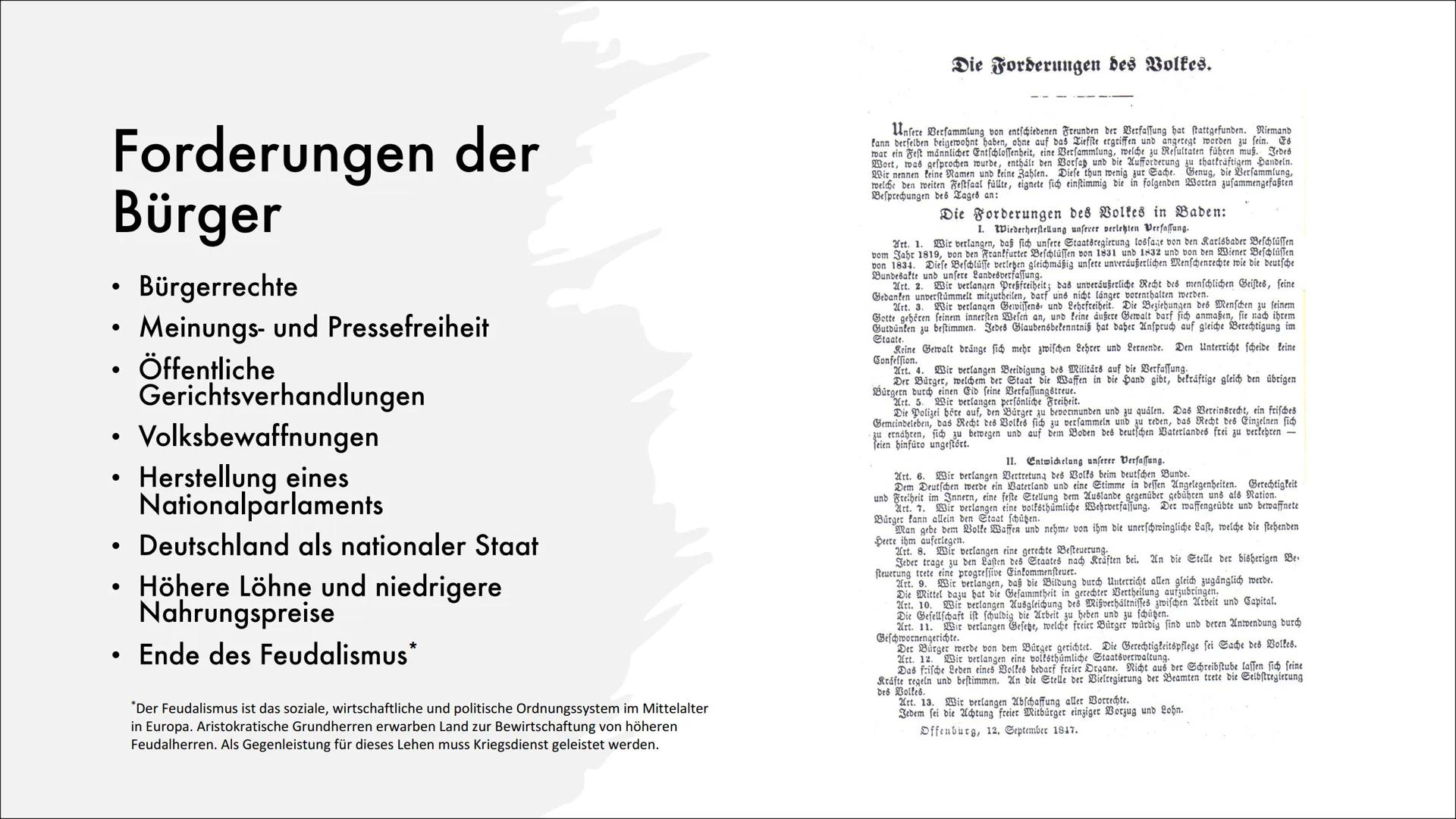 DIE DEUTSCHE
REVOLUTION
1848/49 Inhaltsverzeichnis
1. Auslöser der deutschen Revolution
2. Forderungen der Bürger
3. Verlauf
4. Folgen Auslö