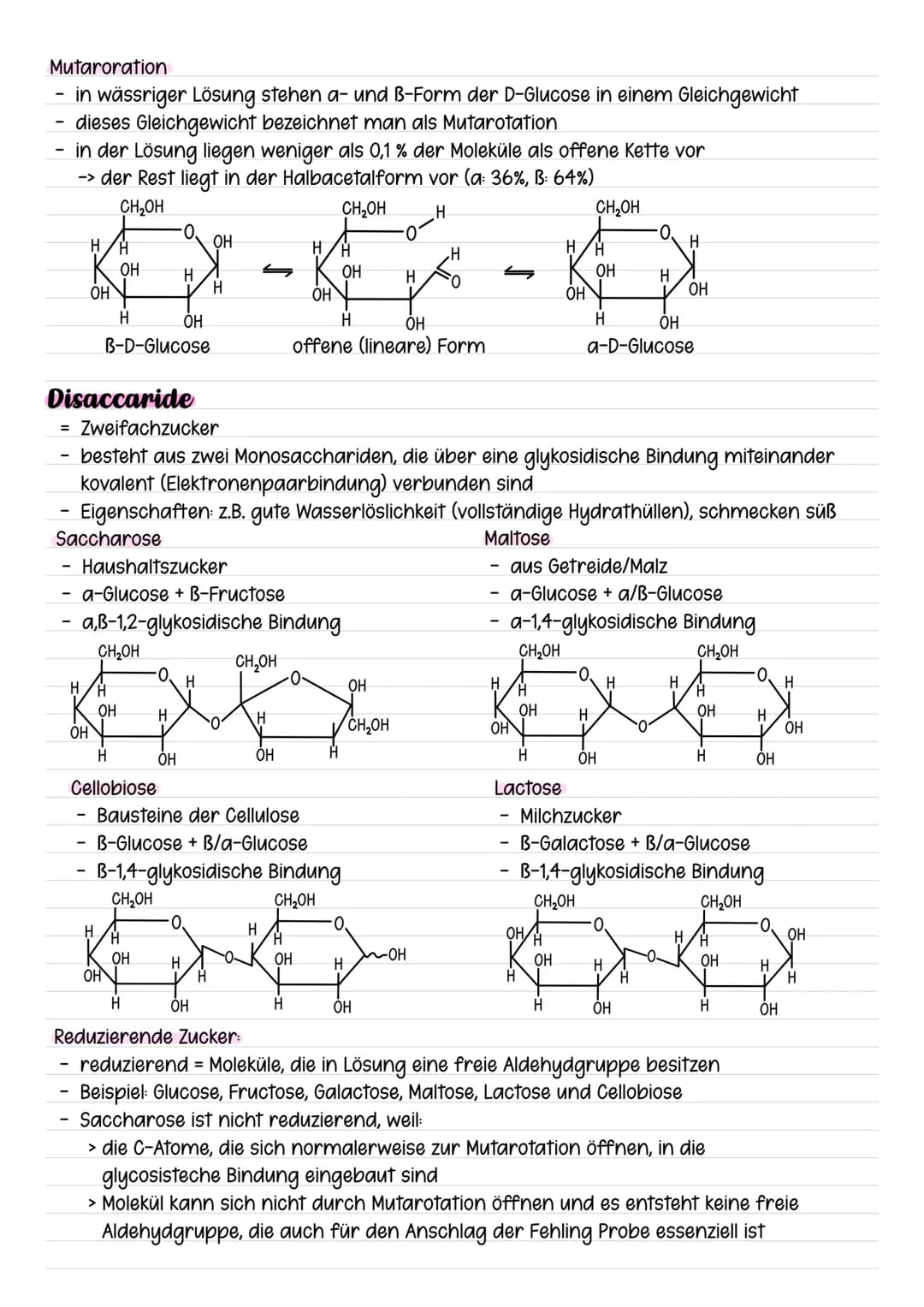 KOHLENHYDRATE
= Saccharide
organische Verbindungen aus Kohlenstoff, Sauerstoff und Wasserstoff
Monosaccharide
= Einfachzucker
in der Natur s
