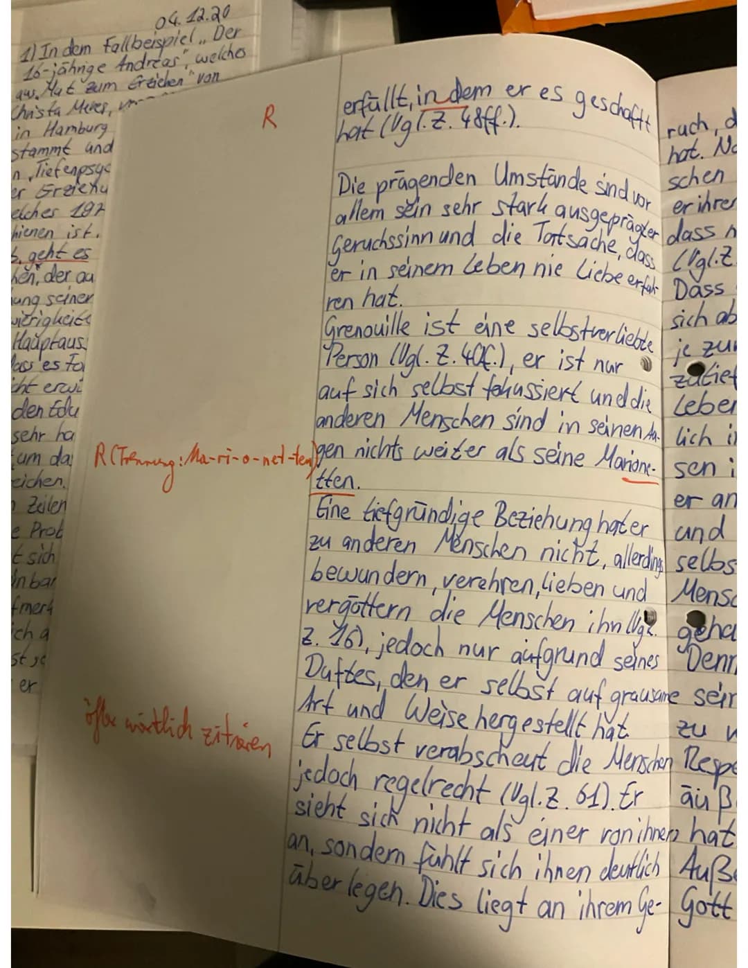 04.12.20
1) In dem Fallbeispiel.. Der
16-jährige Andreas", welcho
aus. Mut zum Ereichen von
Christa Meres,
in Hamburg
stamme und
n Tiefenpsy