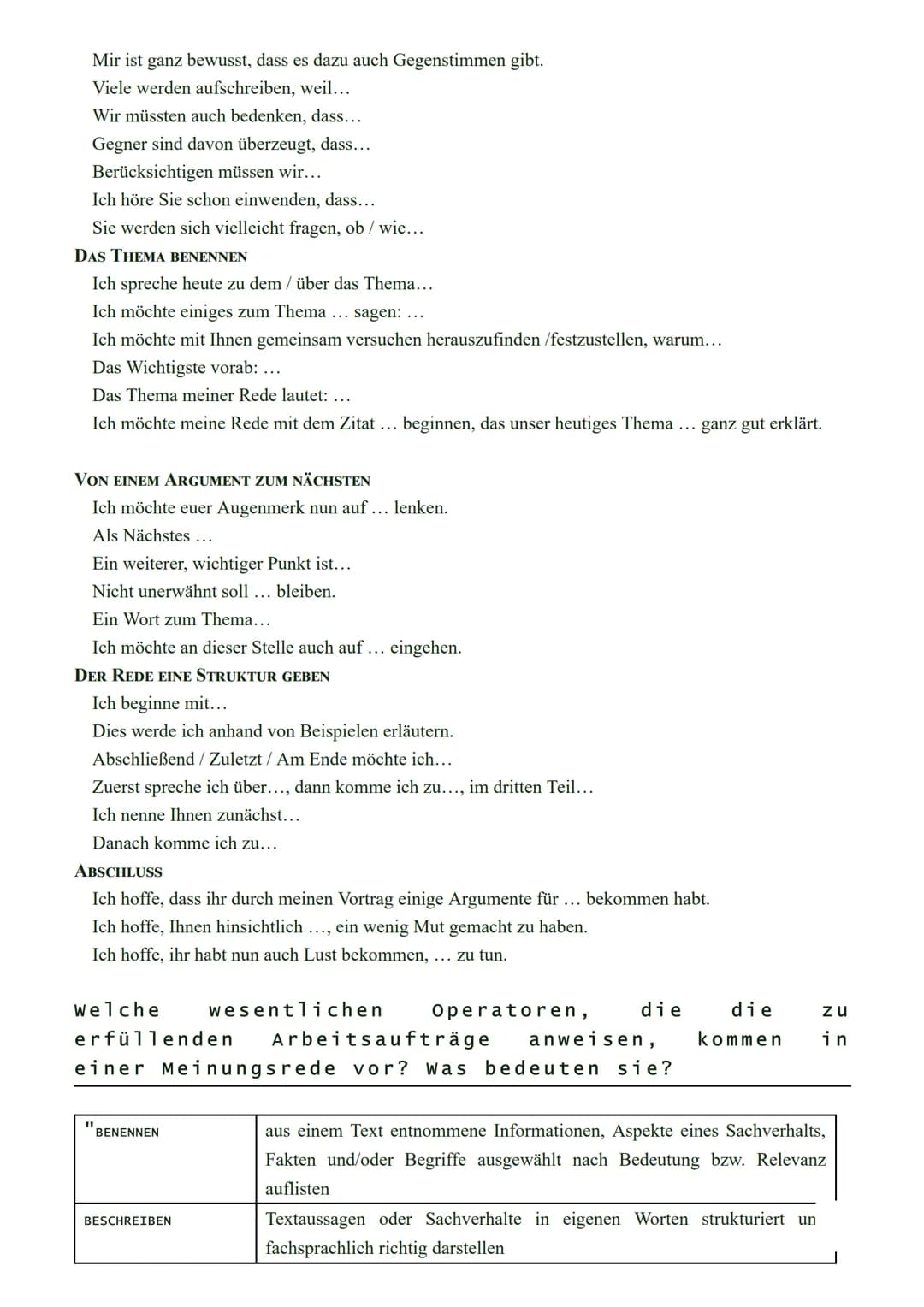 www.deutsche-grammatik.net
Grammatik, Rechtschreibung und Textsorten
sowie Literatur
Textsorten SRDP >> Meinungsrede
Die Meinungsrede
0 Defi