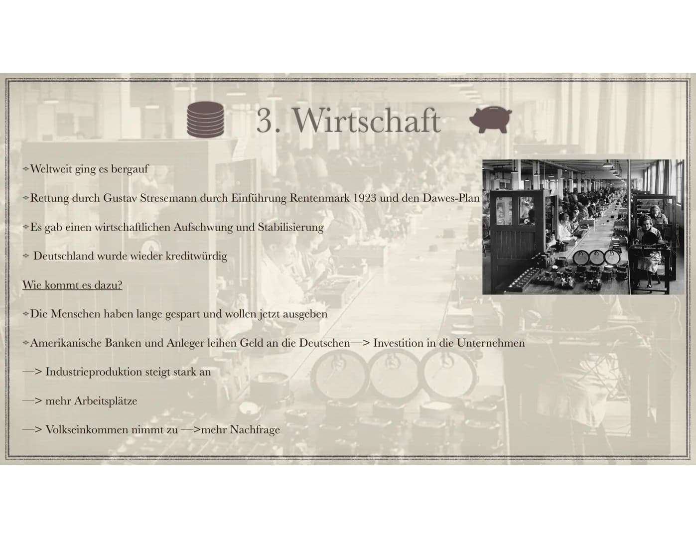 Die Goldenen Zwanziger
Sein oder Schein? 1. Allgemeines
1.1. Zeitstrahl
2.Vorgeschichte und Entwicklung
3. Wirtschaft
3.1. Erfindungen
4. Po
