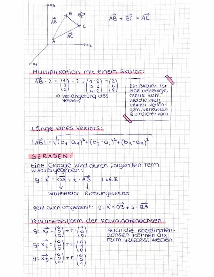 PUNKTE:
7x3
2
3
KX₁
3
2
1
X₁
Geometrie
1
3
2.
1
VEKTOREN: Ein Punkt, welcher in
Spaltenform notiert
ist. Bsp:
3
2
1x3
1
Ein Punkt im Raum is