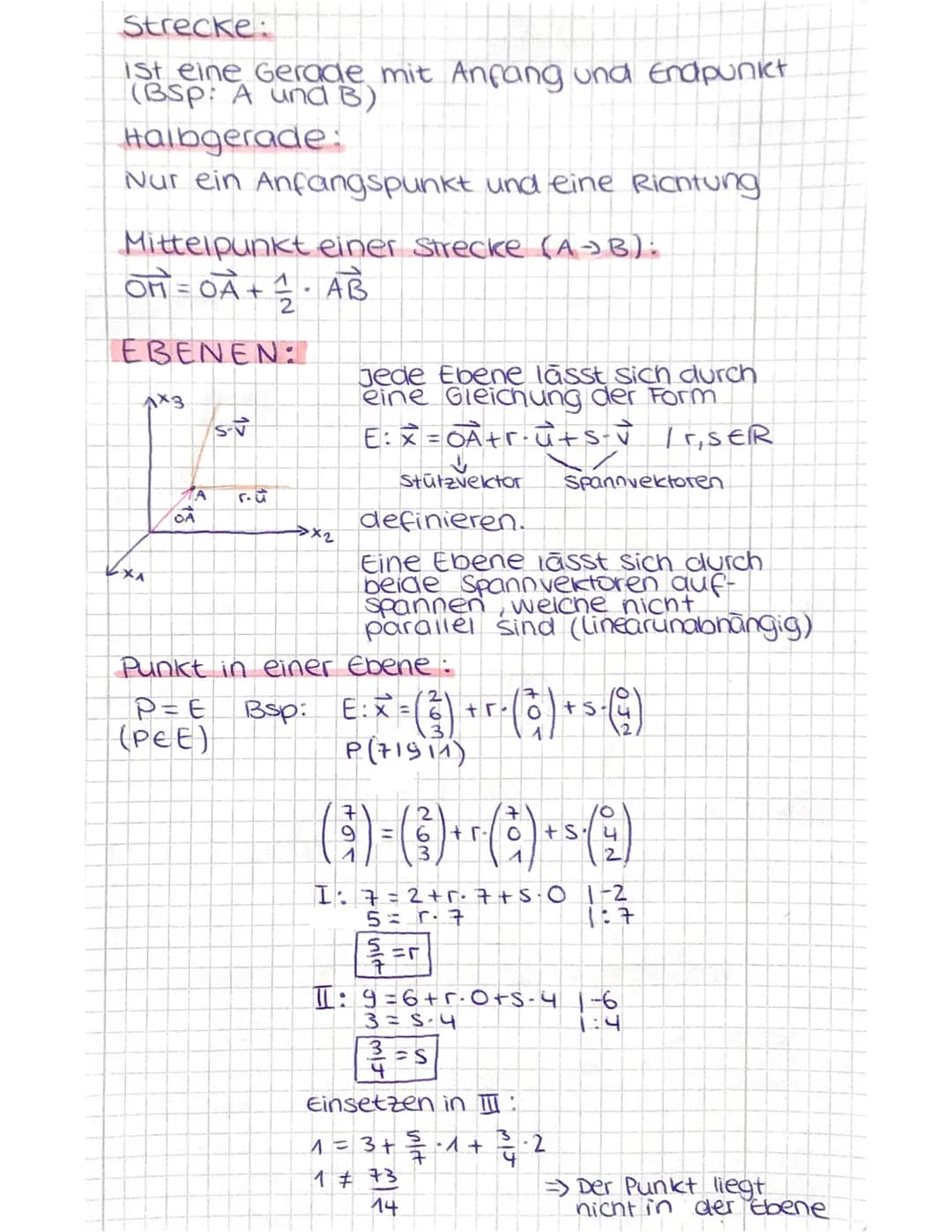 PUNKTE:
7x3
2
3
KX₁
3
2
1
X₁
Geometrie
1
3
2.
1
VEKTOREN: Ein Punkt, welcher in
Spaltenform notiert
ist. Bsp:
3
2
1x3
1
Ein Punkt im Raum is