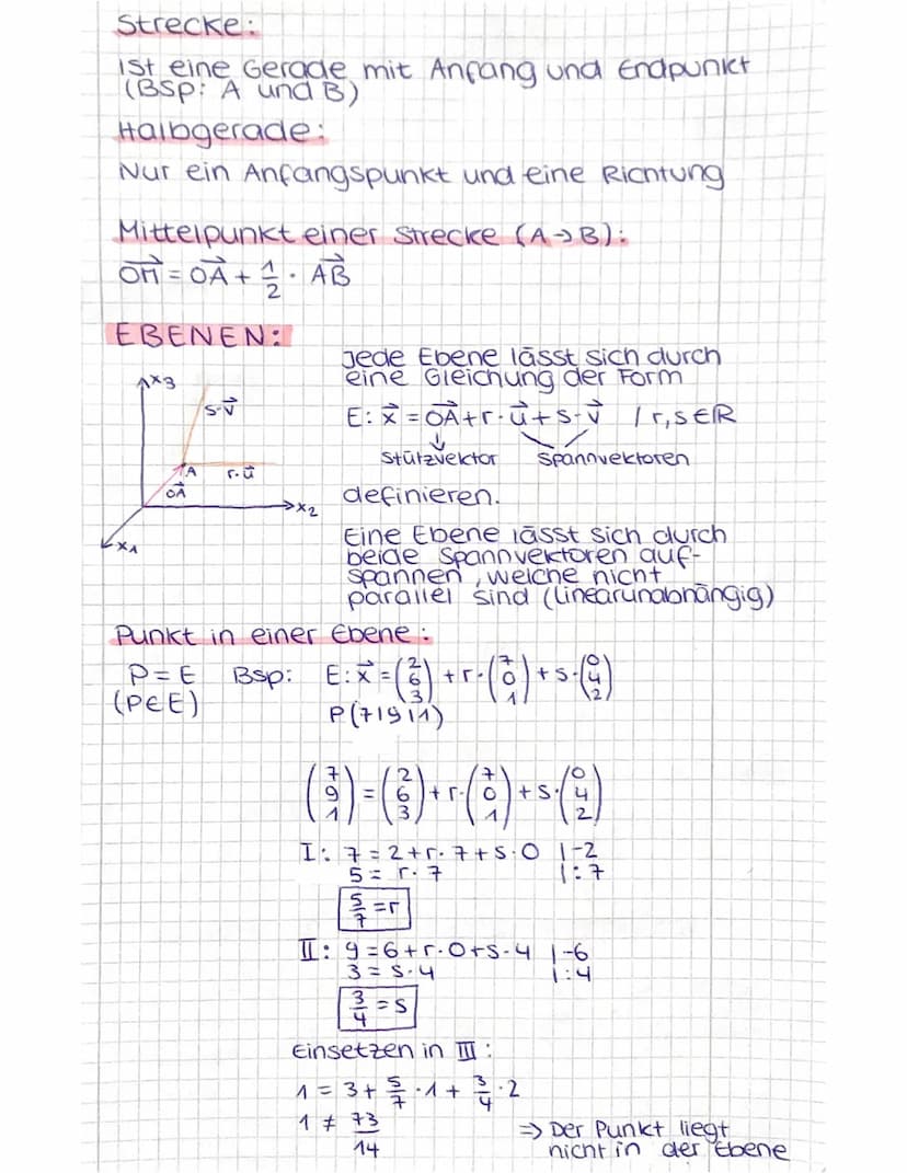 PUNKTE:
7x3
2
3
KX₁
3
2
1
X₁
Geometrie
1
3
2.
1
VEKTOREN: Ein Punkt, welcher in
Spaltenform notiert
ist. Bsp:
3
2
1x3
1
Ein Punkt im Raum is