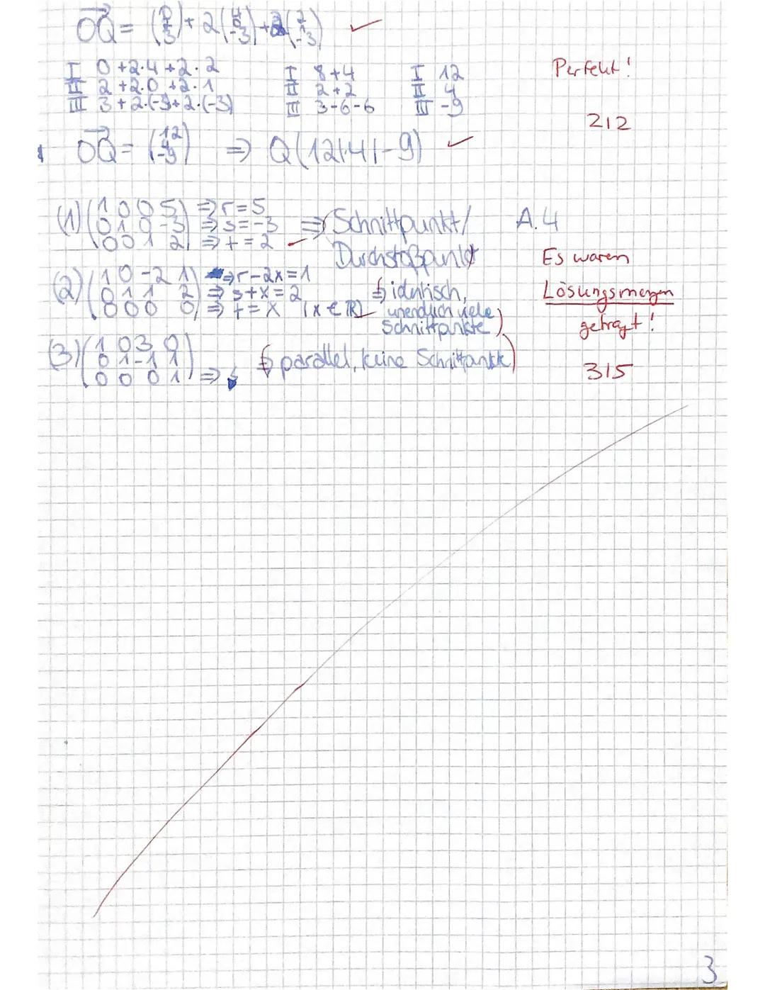 Nam
2. Klausur Mathematik Q2 | Kna
Aufgabe 1 Orthogonalität von Vektoren (4+2=6 Punkte)
Prüfungsteil A (ohne Hilfsmittel); Zelt: maximal 45 