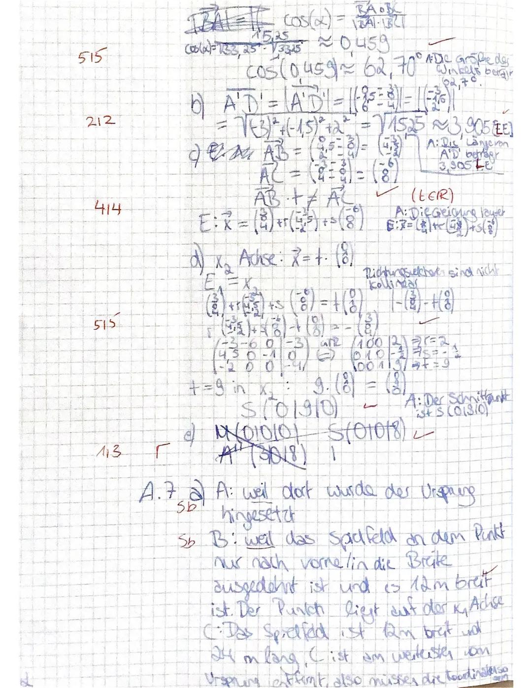 Nam
2. Klausur Mathematik Q2 | Kna
Aufgabe 1 Orthogonalität von Vektoren (4+2=6 Punkte)
Prüfungsteil A (ohne Hilfsmittel); Zelt: maximal 45 