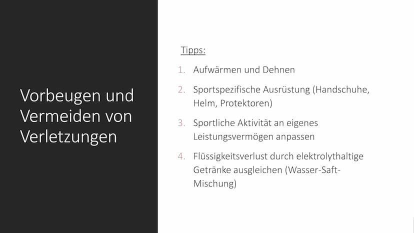 Sportverletzungen Unterschiede bei Sportverletzung
Endogene Verletzungen:
Verletzungen, die ohne
Fremdeinwirkung entstehen
Bespiele: Überans