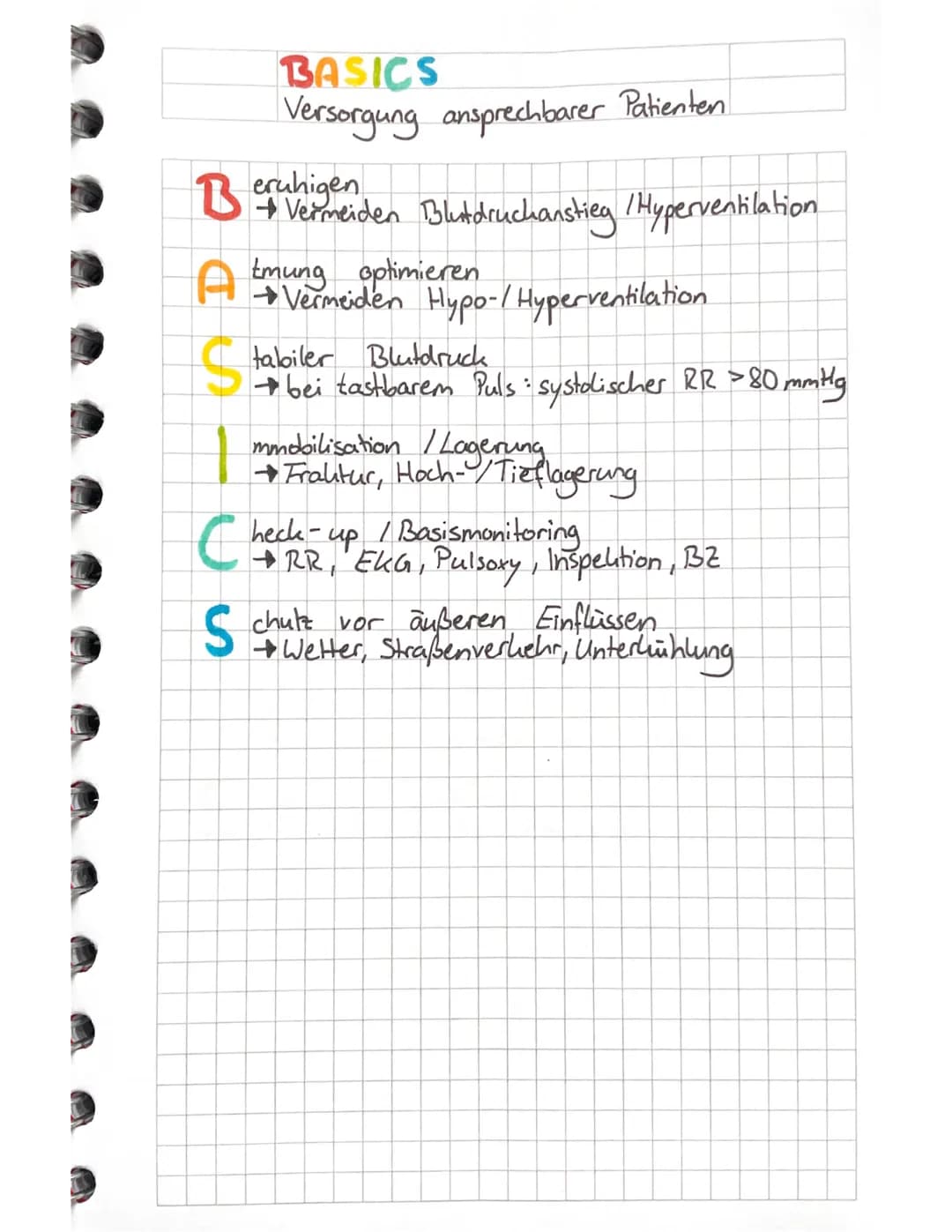 XABCDE-Schema
Vorgehensweise Patienten untersuchung.
EX sanguination
Abbinden
Airwan sprechbar ?
Breathing
→Fühlen, Sehen, Hören, Sauerstoff