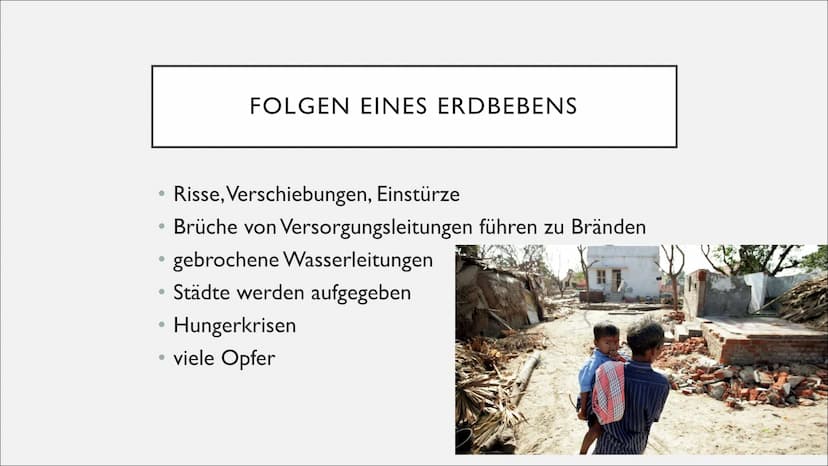 GEFÄHRDUNG VON
LEBENSRÄUMEN
Erdbeben • Definition
●
Erdbeben
• Scherbruch-
●
Hypothese
Entstehung
eines Erdbebens
●
INHALTSVERZEICHNIS
• Pla