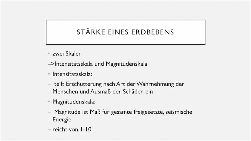 GEFÄHRDUNG VON
LEBENSRÄUMEN
Erdbeben • Definition
●
Erdbeben
• Scherbruch-
●
Hypothese
Entstehung
eines Erdbebens
●
INHALTSVERZEICHNIS
• Pla