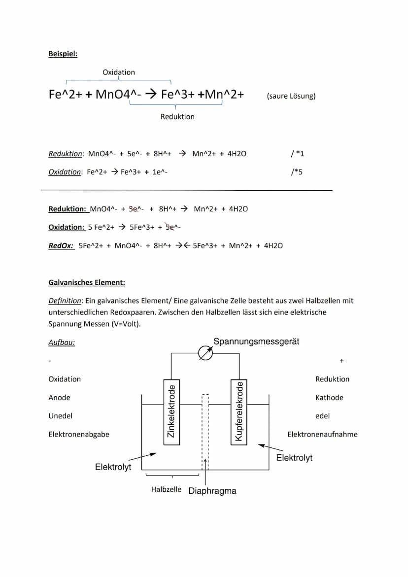 Redoxchemie:
Redoxgleichungen:
Redoxgleichungen beschreiben chemische Reaktionen, bei denen Elektronen übertragen
werden, indem sie Ausgangs
