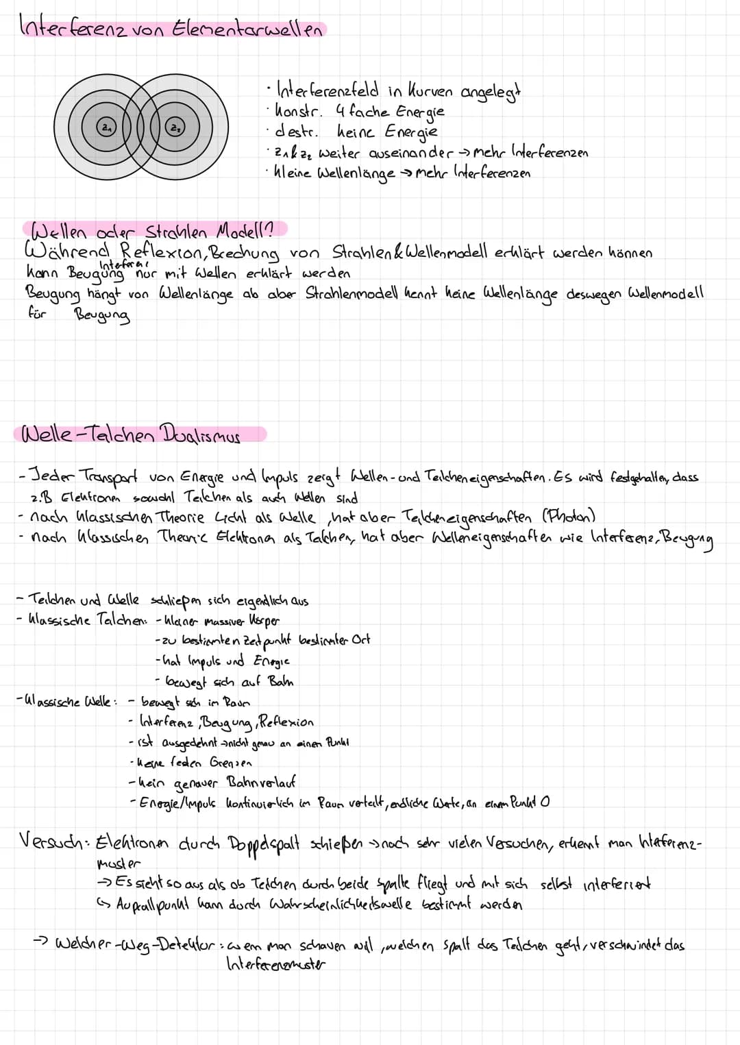 Quanten
objekte
1. Wellenwanne
2. Doppelspall
3. Gitter
4. Photoeffeht
5. Millihan Versuch
6. Fadenstrahlrohr
7. Elektronenbeugung 1. Wellen