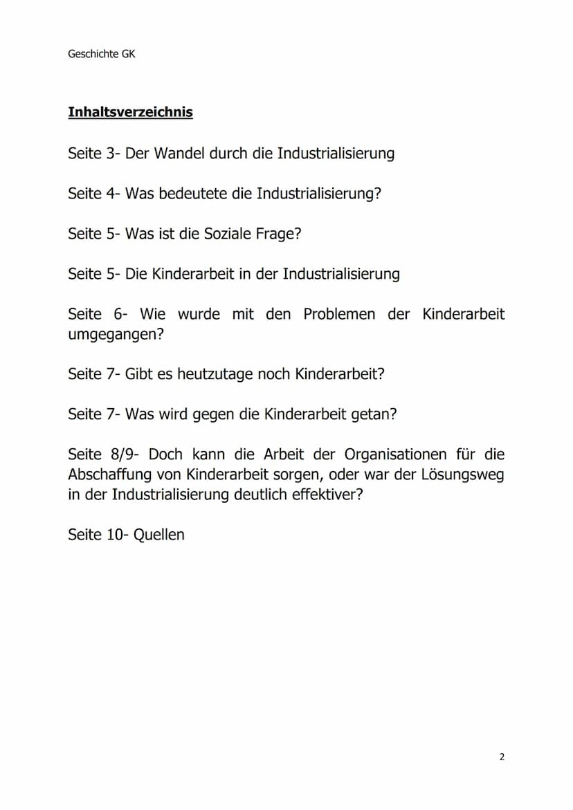 Geschichte GK
Die Auswirkungen der
Industrialisierung und
die Soziale Frage
Existierte Kinderarbeit nur zur Zeit der
Industrialisierung?
1 G