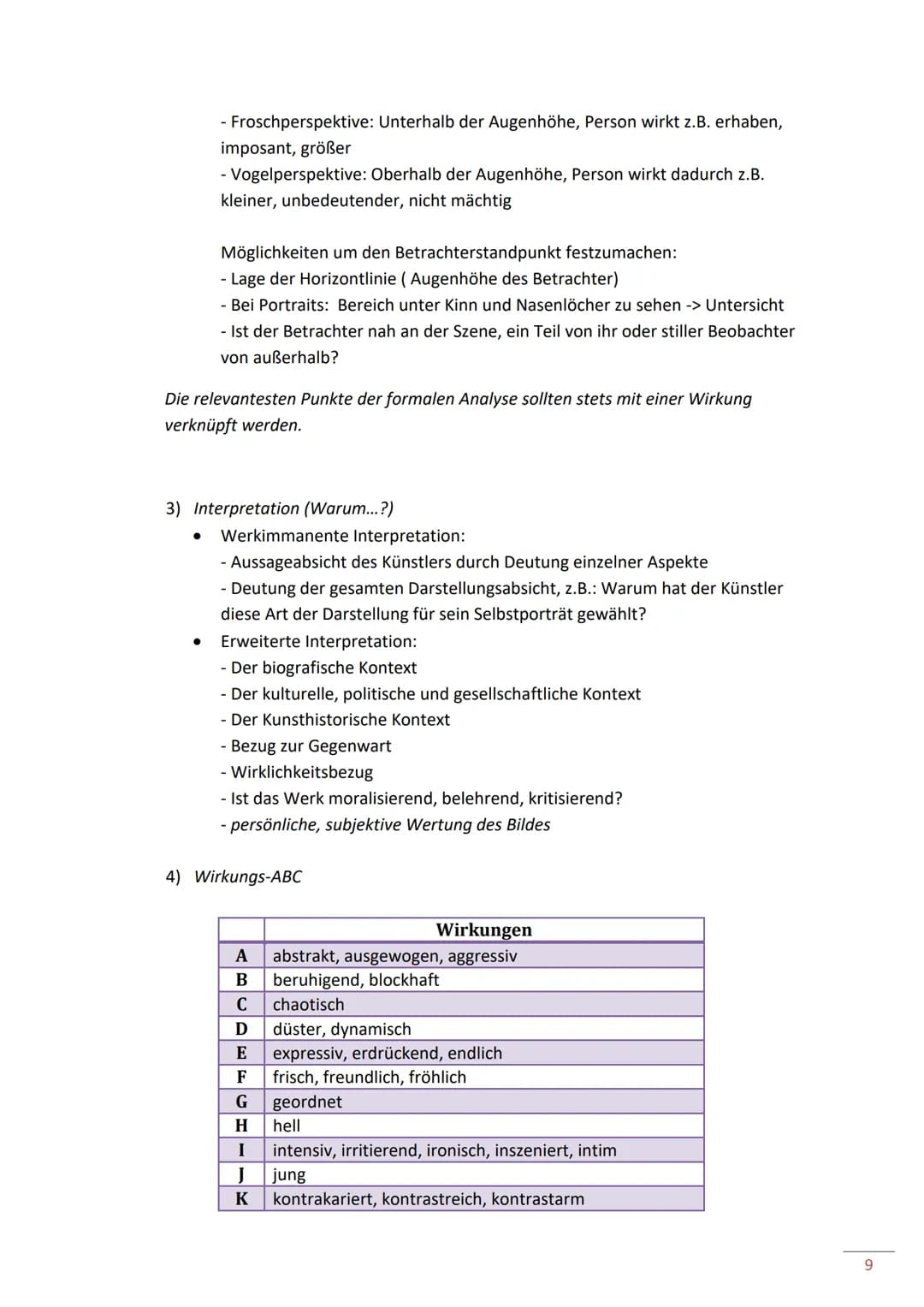 Inhaltsverzeichnis
Schwerpunktthemen
Q1 Entwicklung der Malerei
1. Leitfaden Bildanalyse
2. Leitfaden Grafik
3. Überblick über die Kunstgesc